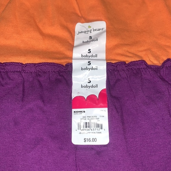 Jumping beans babydoll size 5 pink polka dot tank - Picture 3 of 6